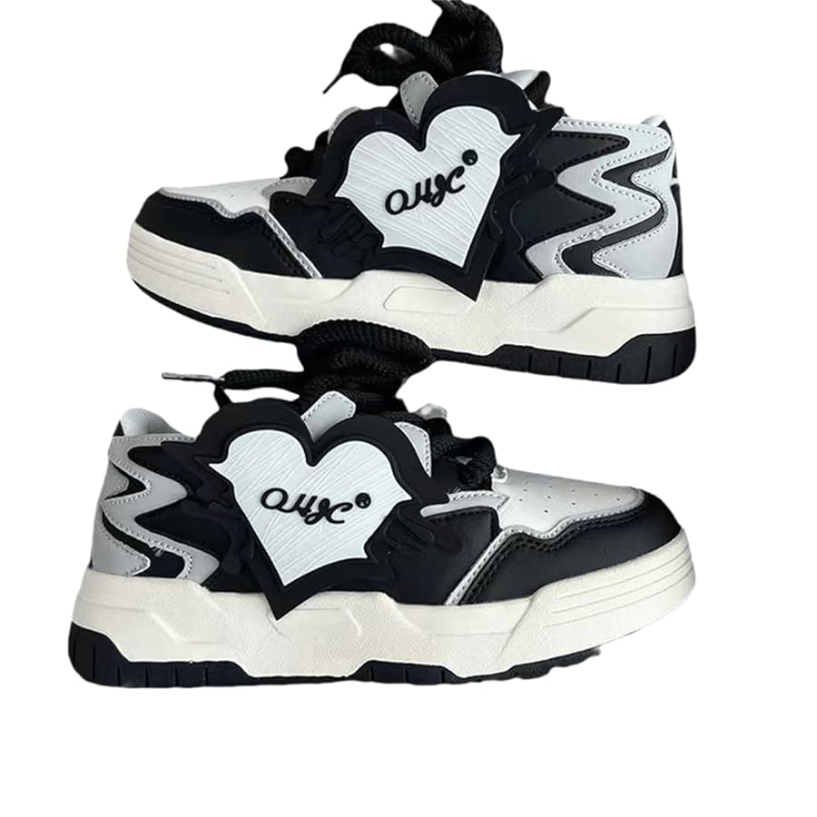 Amazon.com | TYOMXA Bread Heart Y2k Sneakers High Heel for
